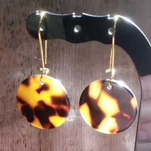 TORTOISEshell creamy drop earrings gold silver